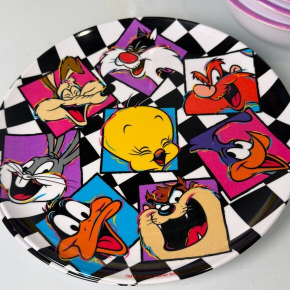 Vintage Looney Tunes 1994 Zak Designs Plates Bowls Cups Tweety Taz Daffy Bugs - Picture 15 of 16